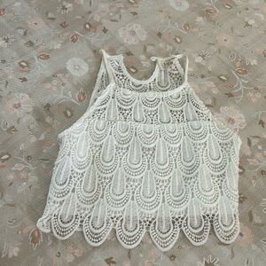 LA Hearts size S White Crop Top